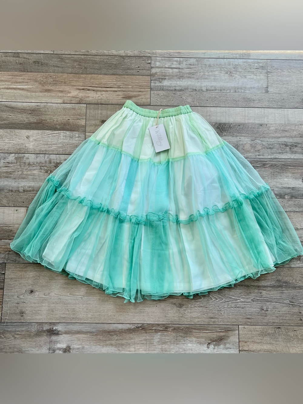 NWT Wilding Girls Ombre Tiered Maxi Skirt Size 5